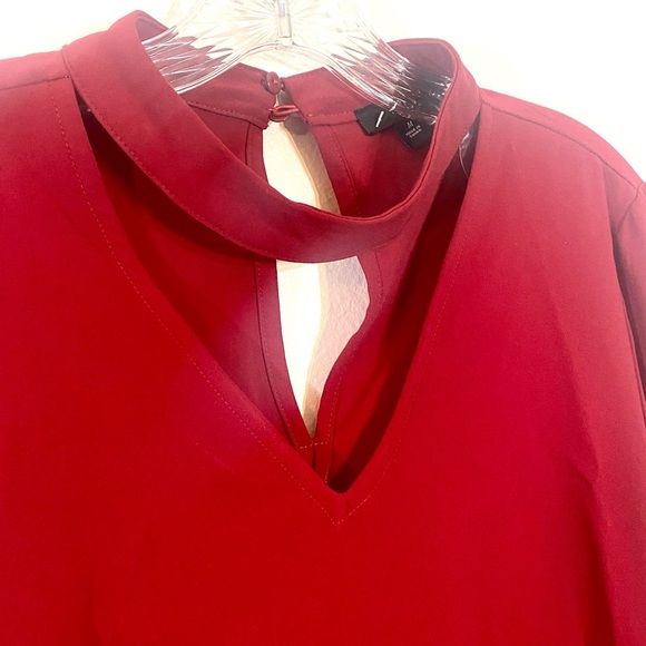 Crimson skater dress w/choker & v-neck, Gorgeous! Sz M - Picture 14 of 16